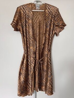 Hamilton Brown and Cream Snake-Print Wrap